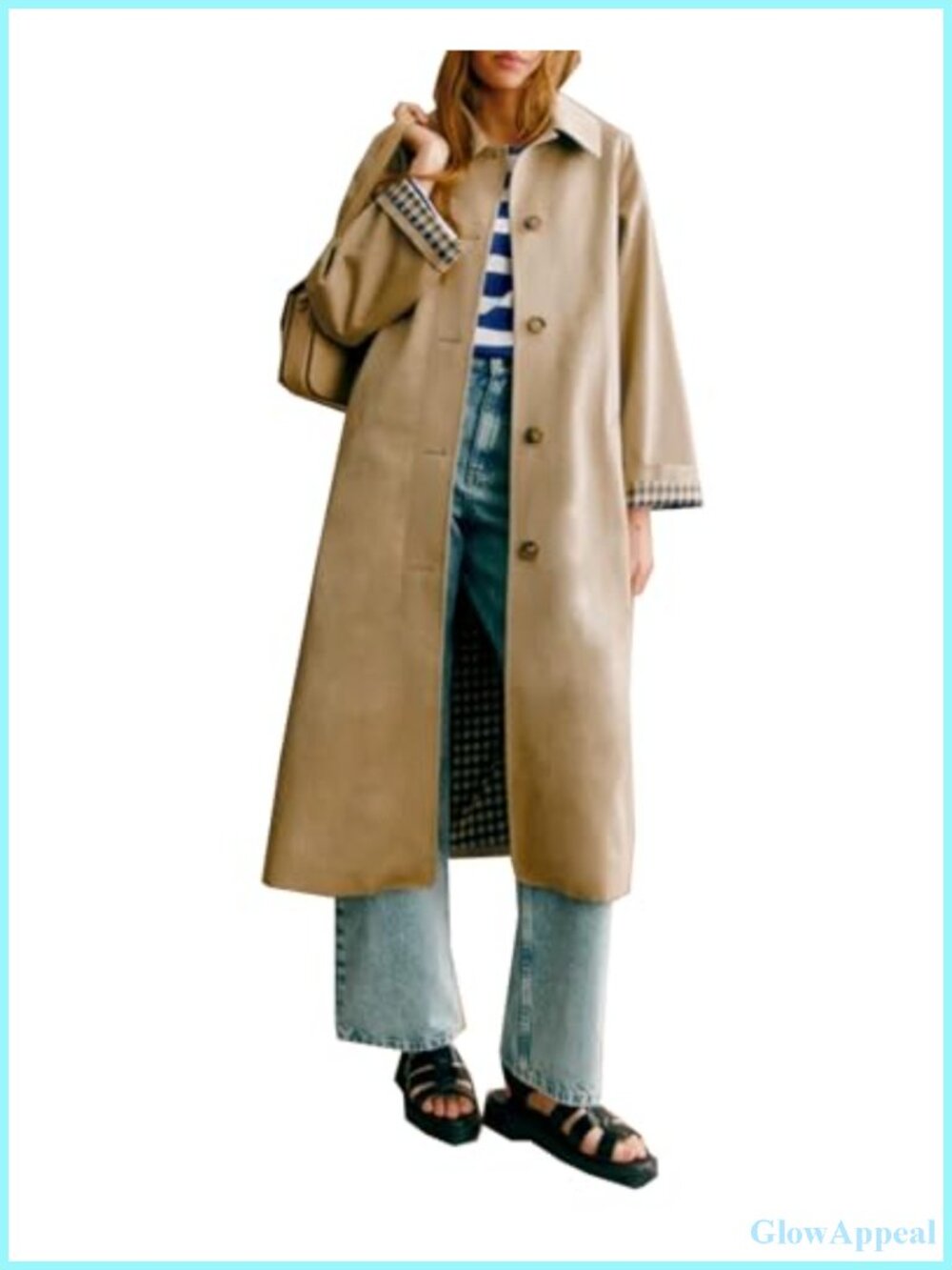 Women's Oversized Trench Coat Single Breasted Windproof Long Jacket